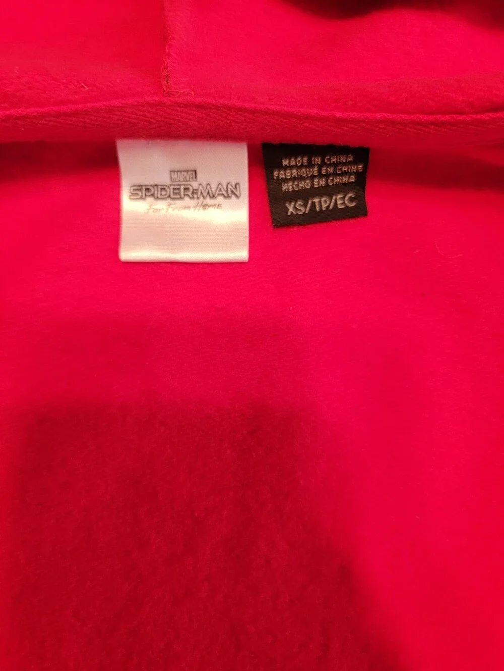 Kids Red Spider-Themed Zip-up Hoodie Jacket Size XS